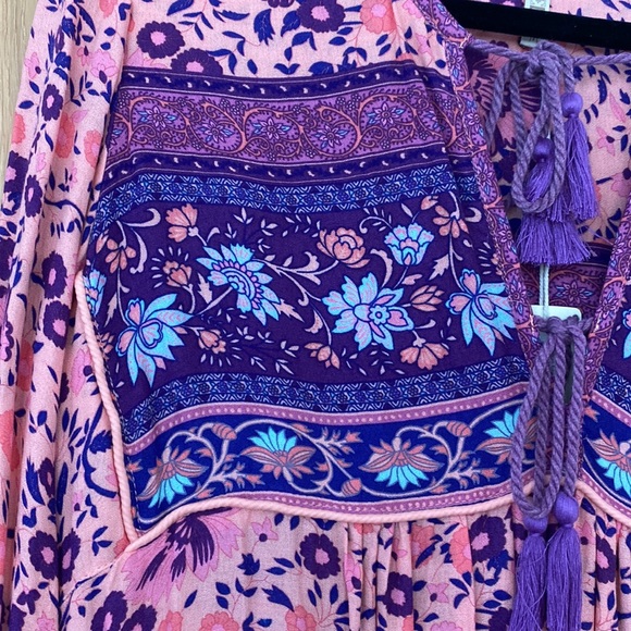 Spell OG Folk Town Boho Blossom Dress - Sz M - Picture 5 of 16